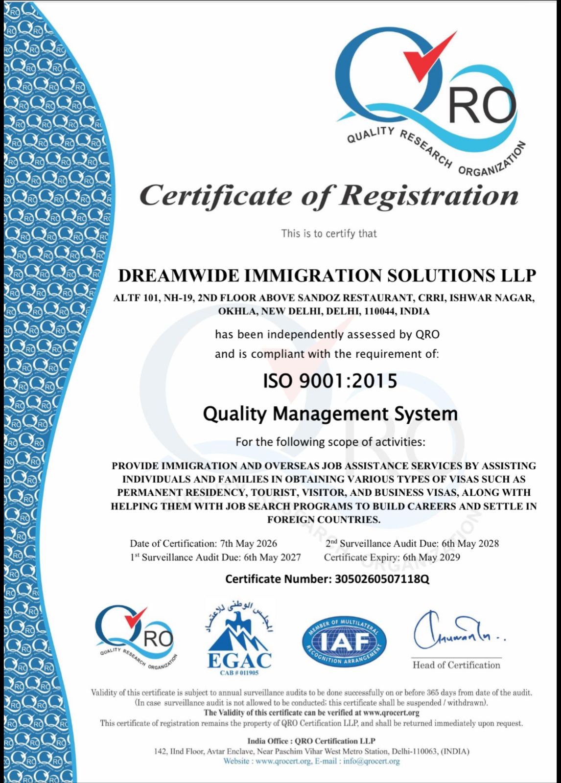 ISO 9001:2015 Certificate